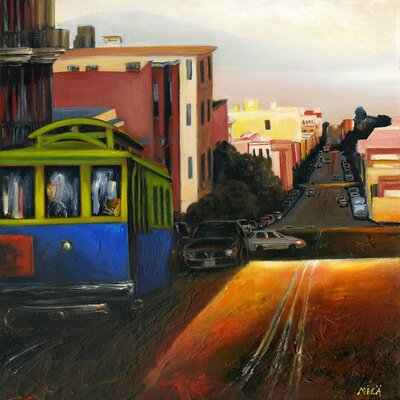 'Twilight in the City' Painting Print on Wrapped Canvas Marmont Hill Size: 24