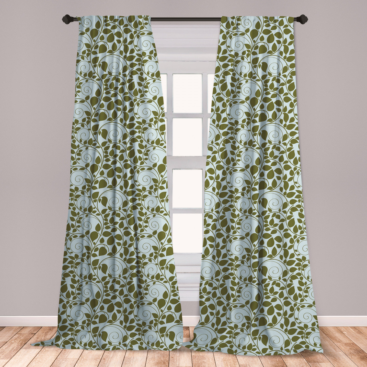 East Urban Home Leaves Floral Room Darkening Rod Pocket Curtain Panels Wayfair