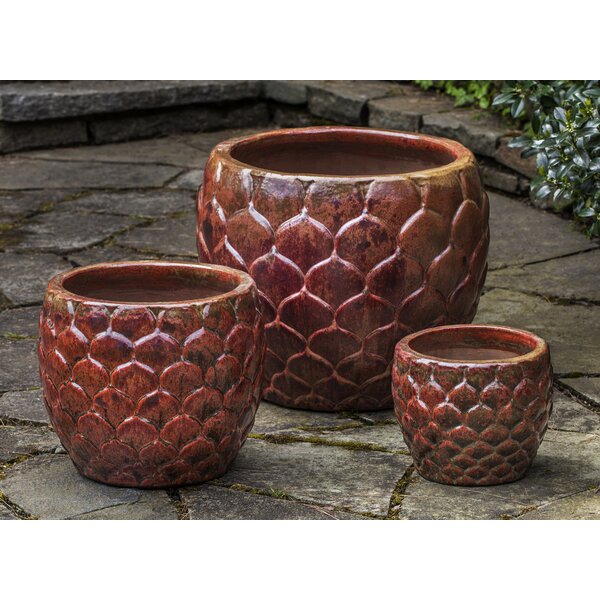 Campania International, Inc Pina 3-Piece Terracotta Pot ...