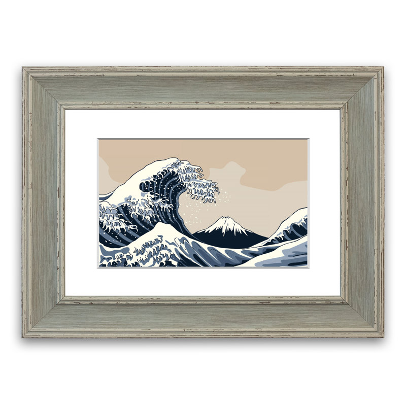 East Urban Home Wave 1 Picture Frame Graphic Art Print On Paper Wayfair Co Uk