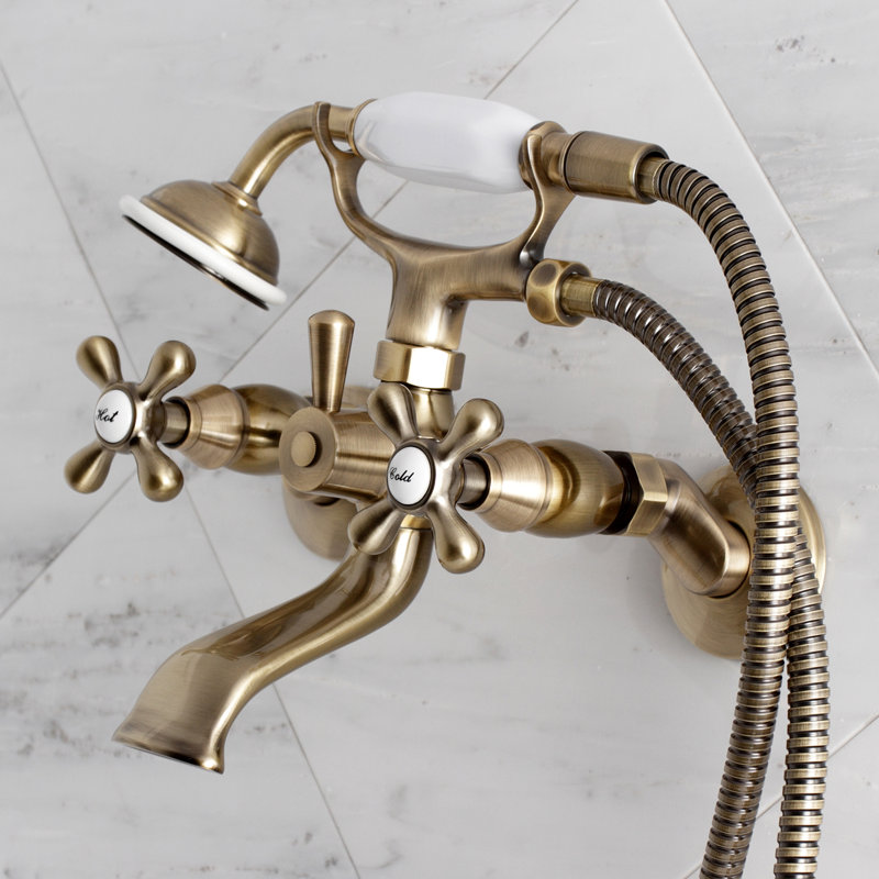 Kingston Brass Vintage Double Handle Wall Mounted Clawfoot Tub