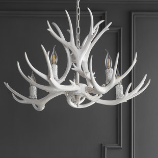 white antler chandelier modern