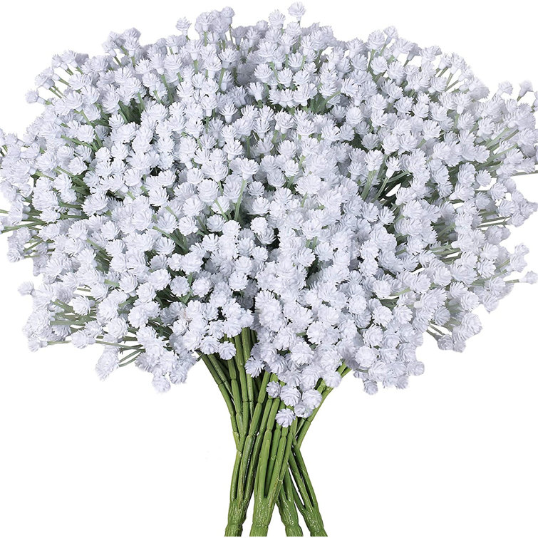 Primrue 4 Pack Baby S Breath Artificial Forks Total Of 1764 White Blooms Babys Breath Bulk Flower Bush Gypsophila Artificial In White 13 8 Tall For Wedding Wreath Boutonniere Flower Crown Wayfair