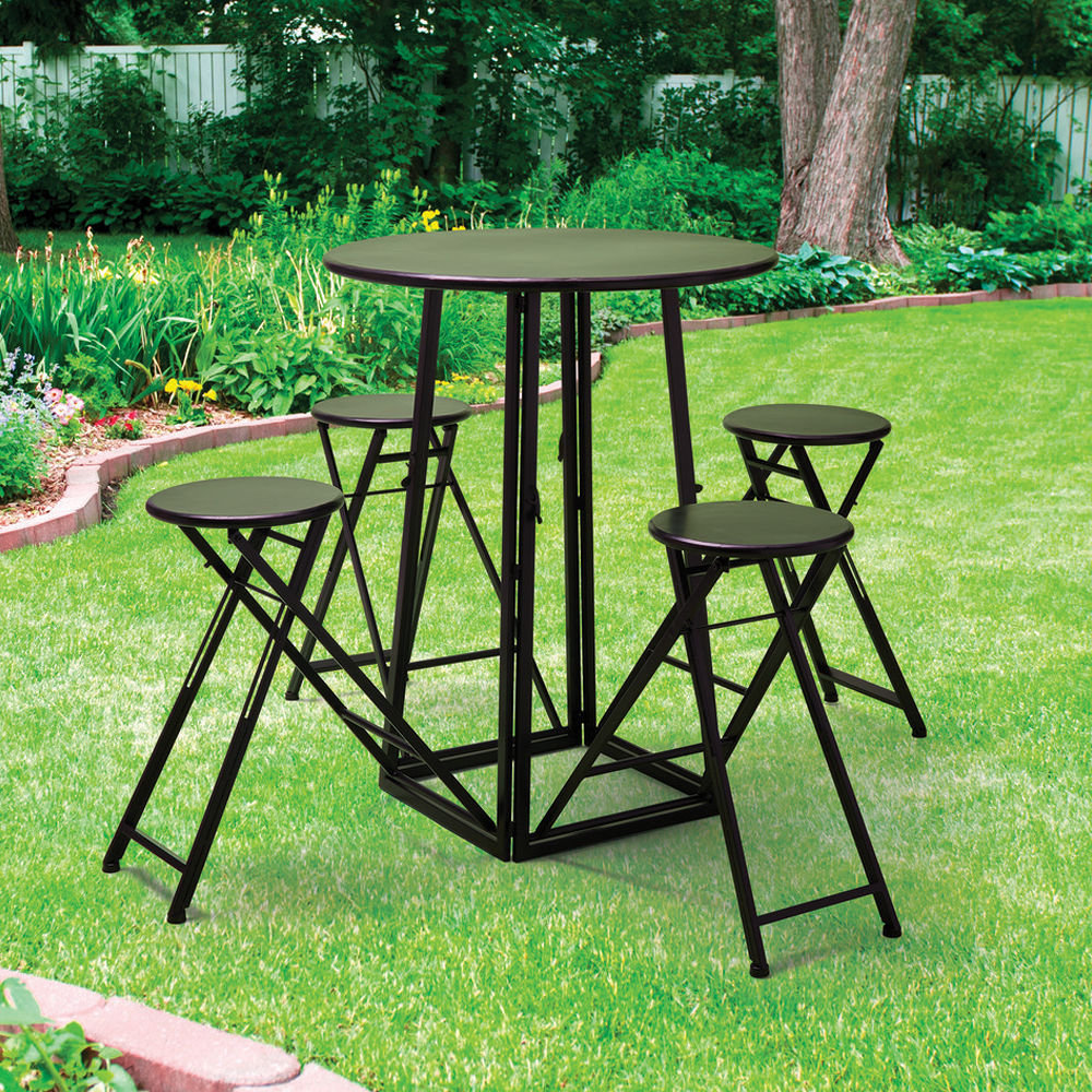 Artesa 6457 Circular Portable Folding Table With 4 Chairs Wayfair
