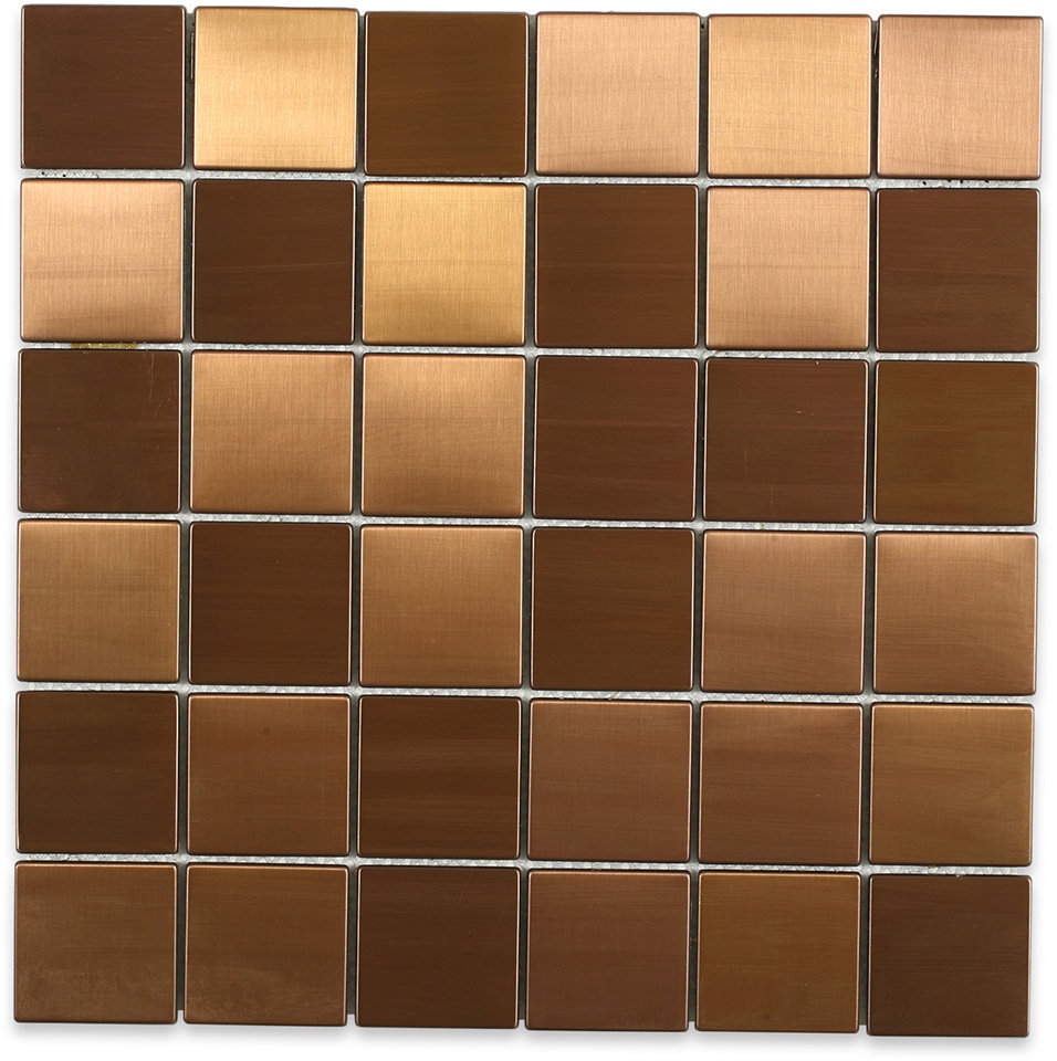 Ivy Hill Tile Stainless Steel 2 X 2 Metal Mosaic Tile In Brushed Copper Wayfair