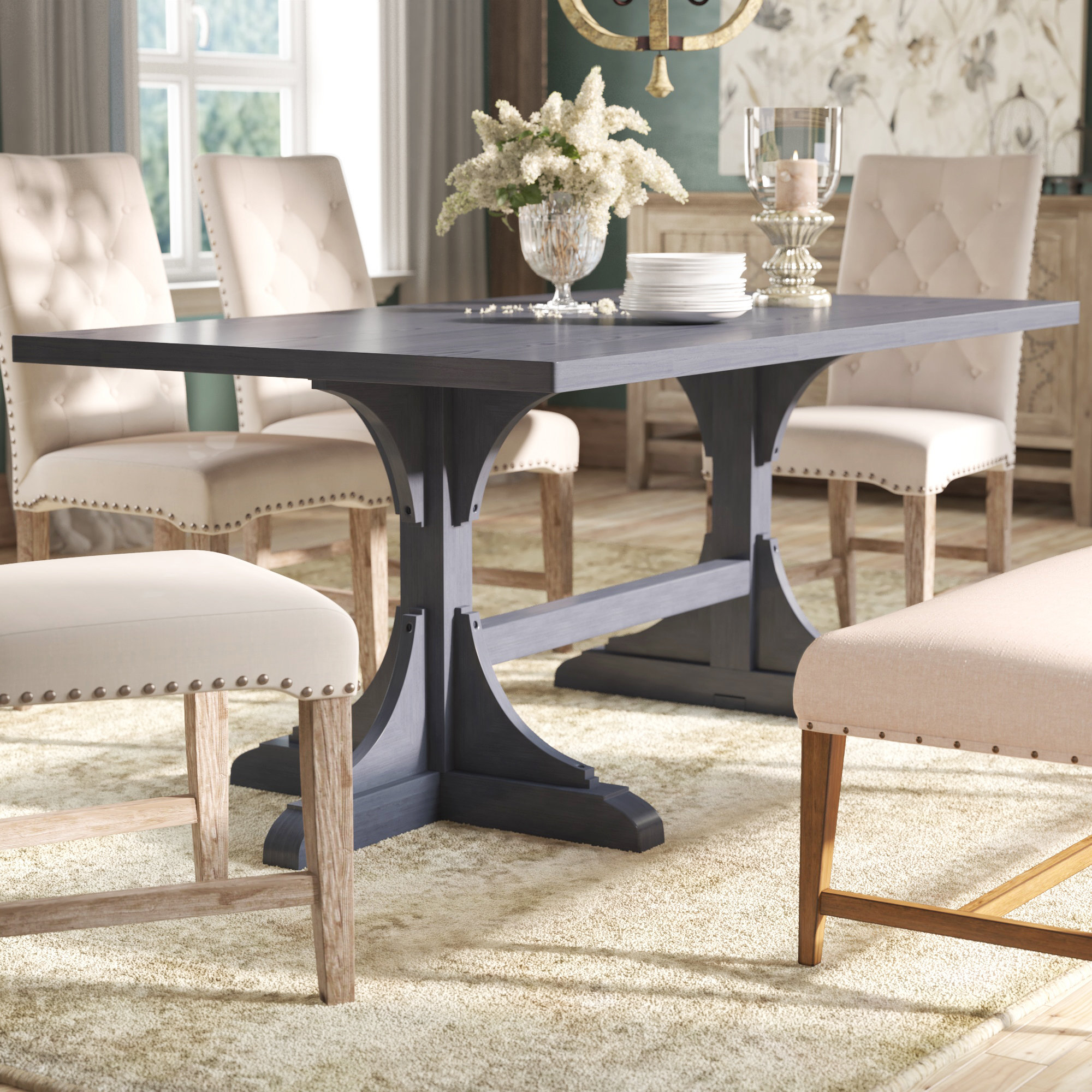 Darby Home Co Harristown 71 Trestle Dining Table Reviews Wayfair