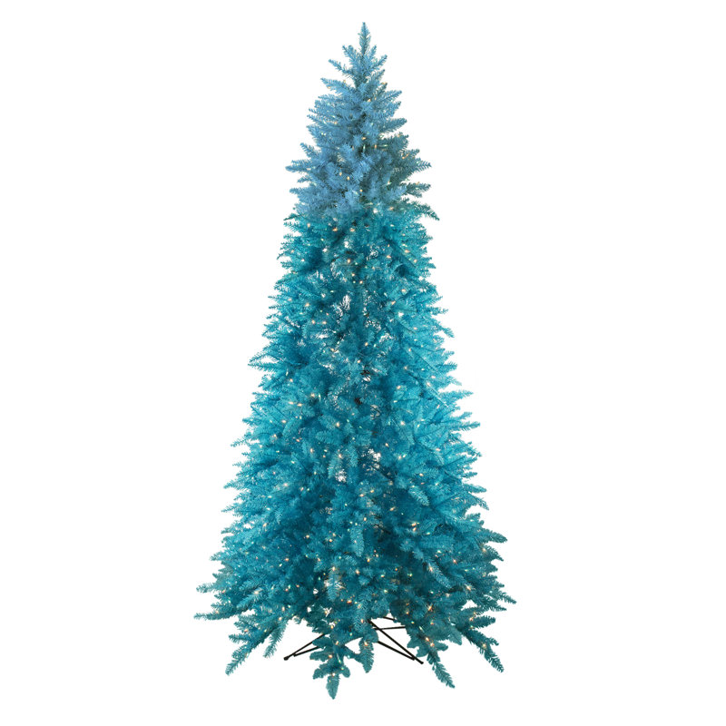 Vickerman Sky Ashley 9 Blue Spruce Trees Artificial Christmas Tree With 900 Clear White Lights Wayfair