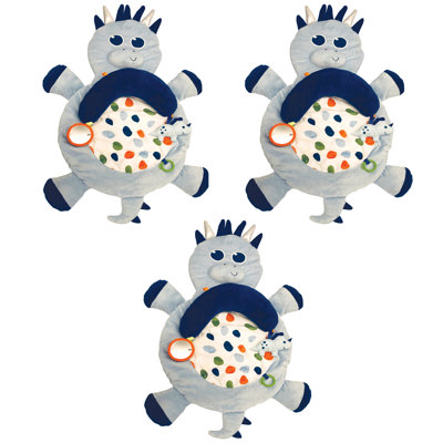 Little Tikes 3 In 1 Infant Tummy Time Plush Pillow Playmat Blue Dino 3 Pack Little Tikes