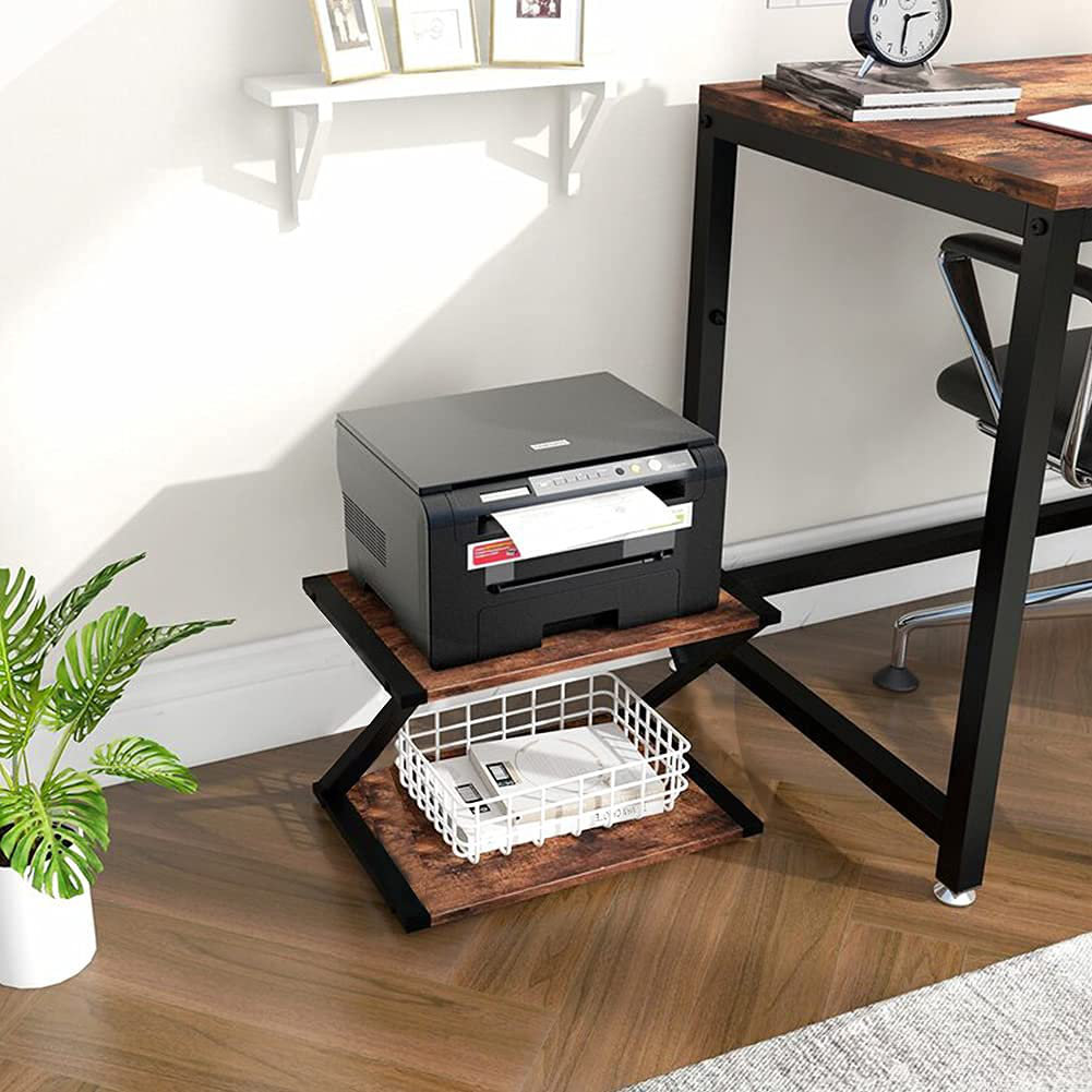 Under Desk Printer Stand With Storage 