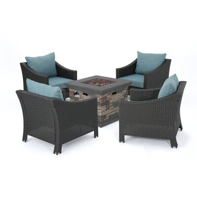 Sol 72 Outdoor Portola 5 Piece Conversation Set With