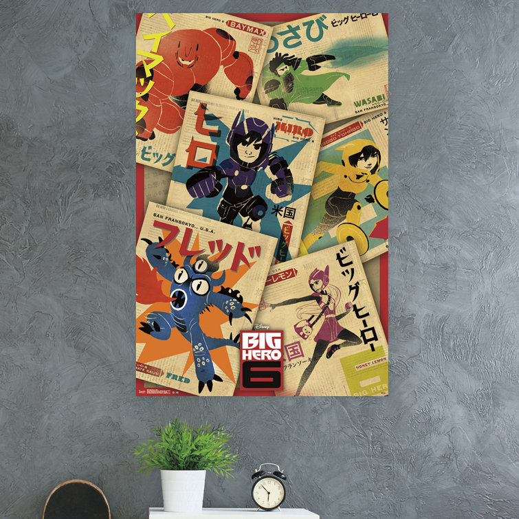 trends international big hero 6 grid paper print wayfair