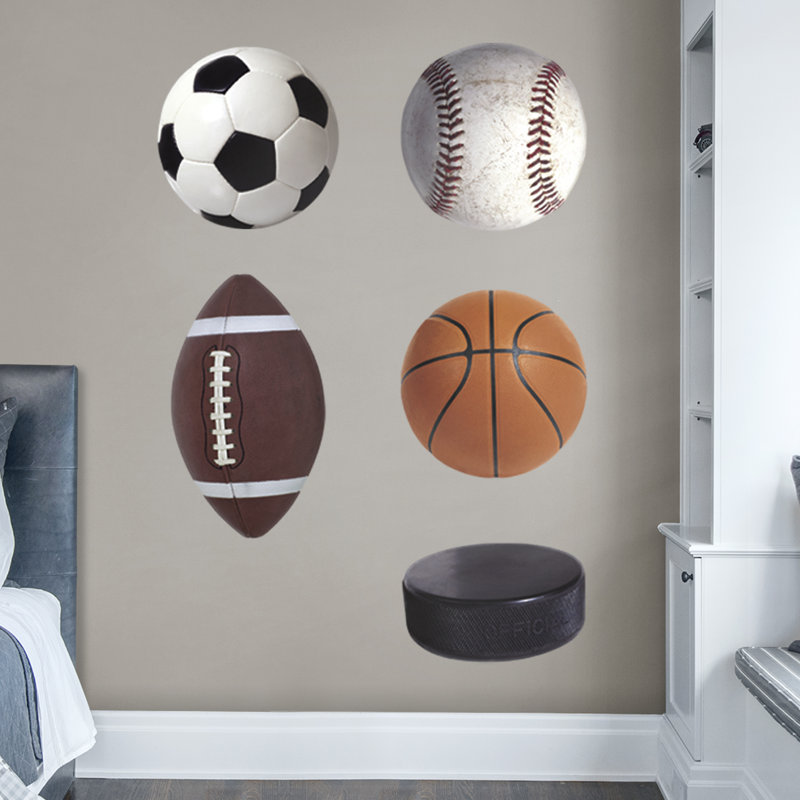 Fathead Assorted Sports Ball Wall Decal Reviews Wayfair