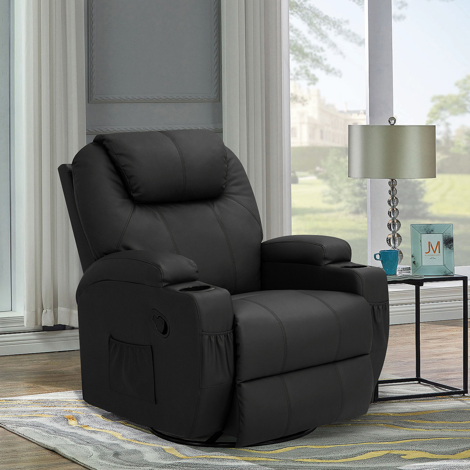 Winston Porter Faux Leather Reclining Heated Massage Chair And Reviews Wayfair