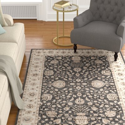 Kenton Oriental Anthracite/Ivory Area Rug Astoria Grand