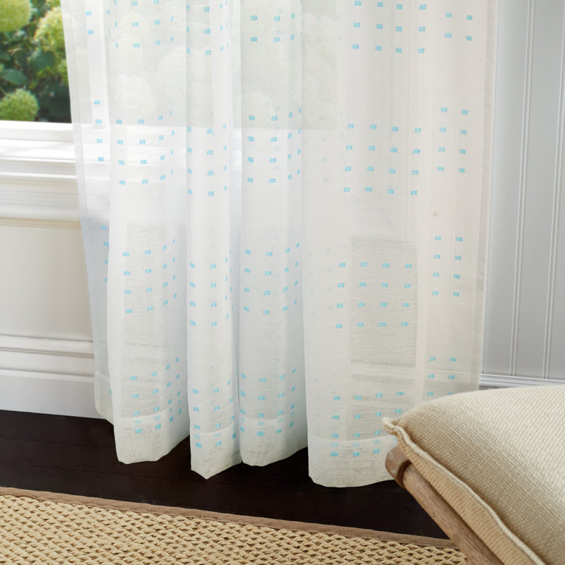 Martha Stewart Montauk Clip Polka Dots Sheer Rod Pocket Curtain Panels Reviews Wayfair