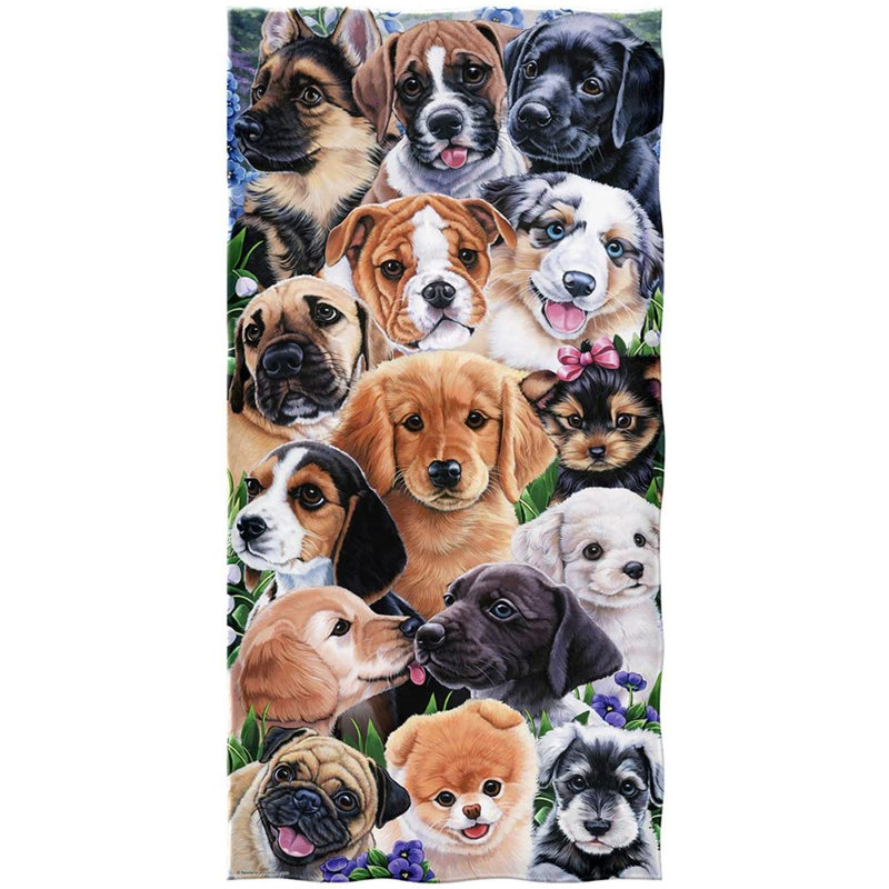 puppy beach towel