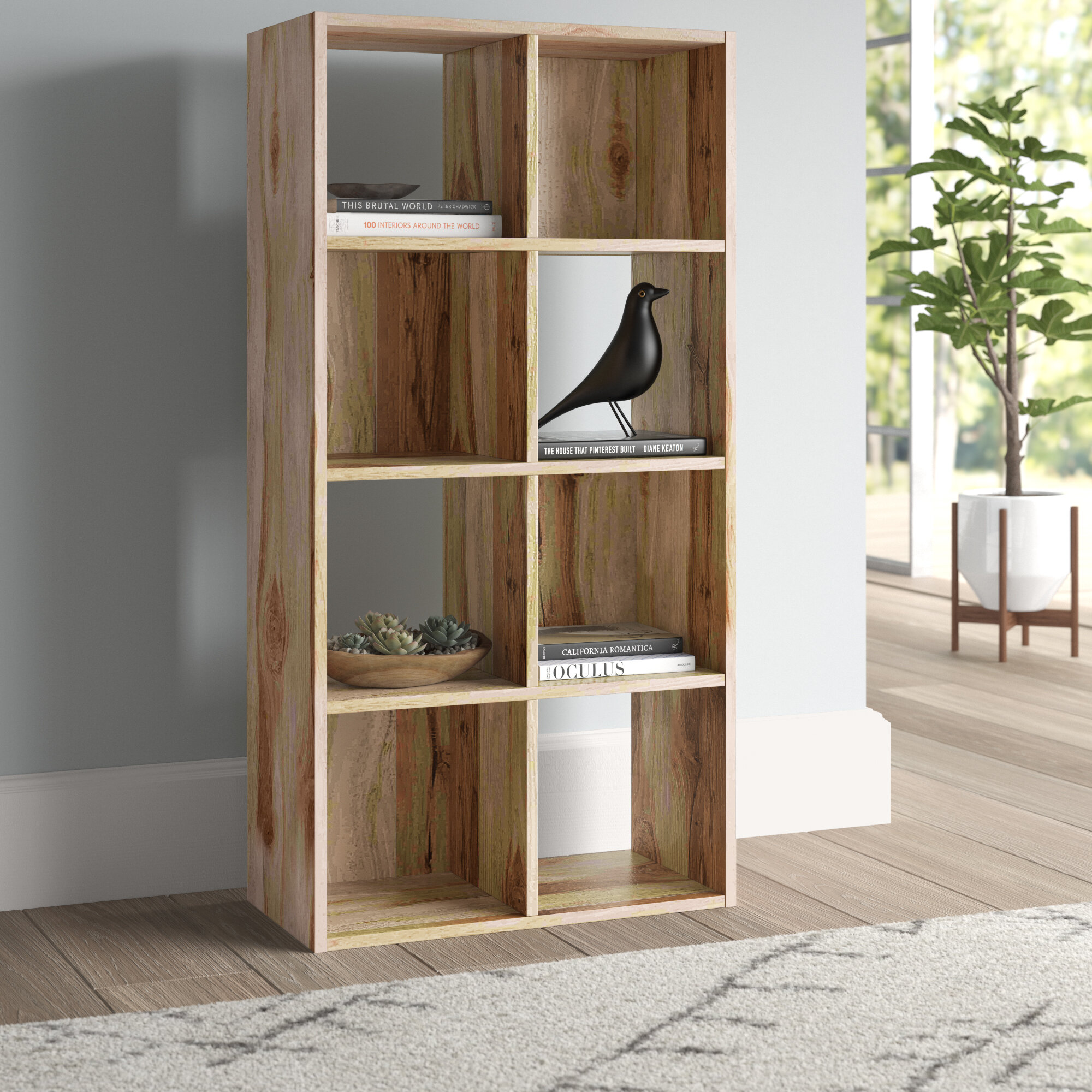 Chassidy 47.05'' H x 23.74'' W Solid Wood Cube Bookcase