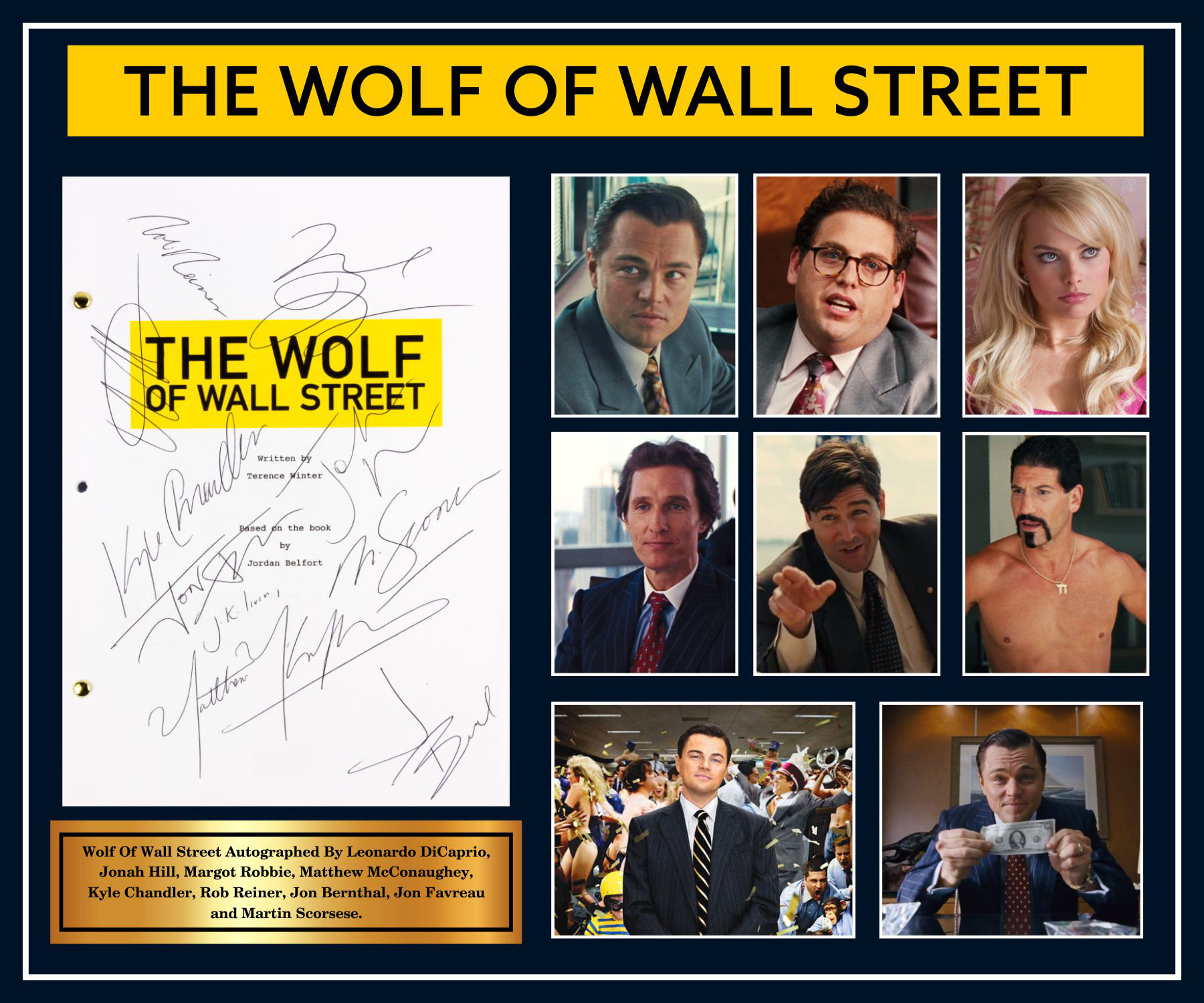 Luxewest Signed Script The Wolf Of Wall Street Framed Memorabilia Wayfair Ca