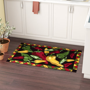 Chili Pepper Kitchen Rugs Wayfair Greenmeadow Black Chili Peppers Area Rug