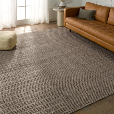 Striped Handmade Flatweave Area Rug in Brown/Taupe