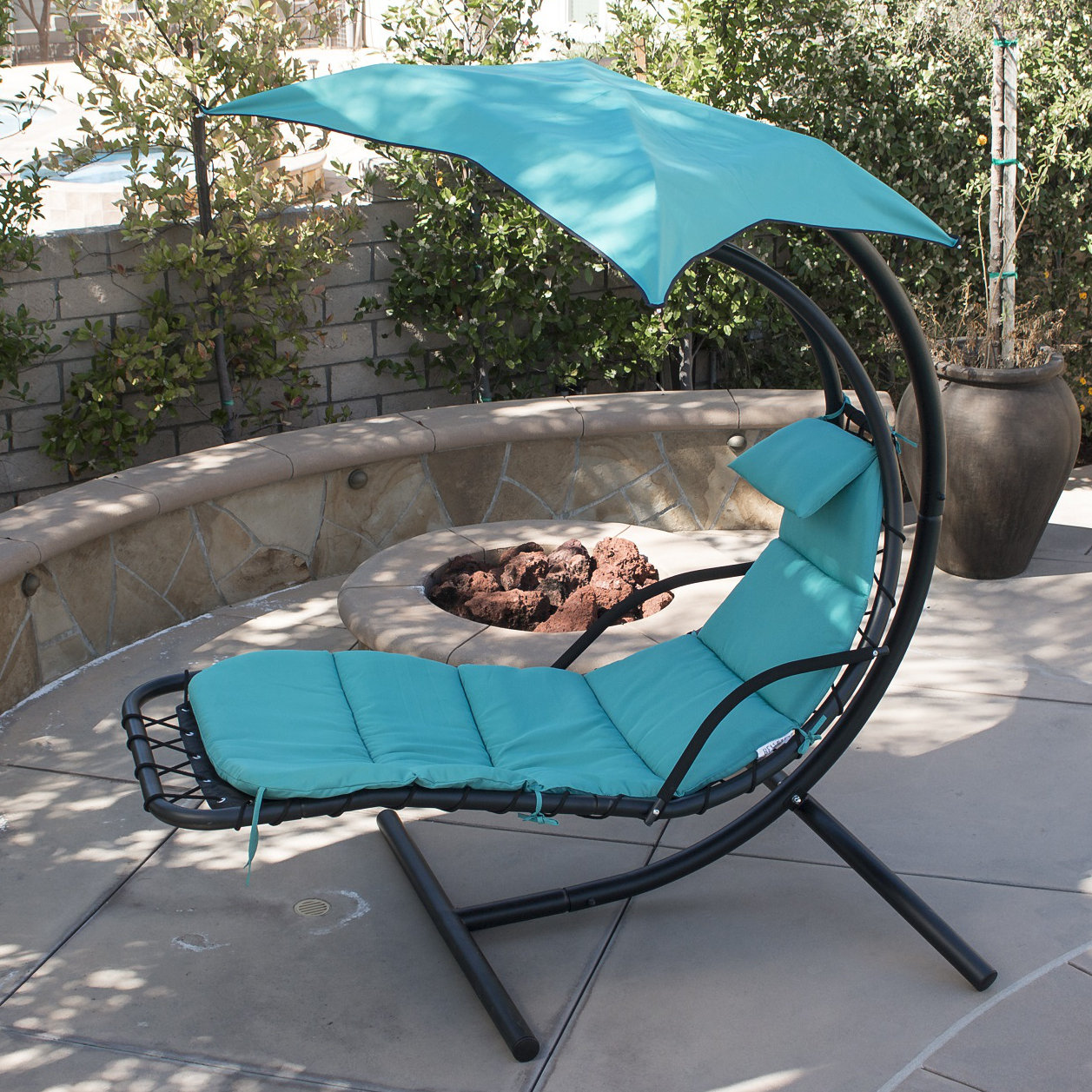 lounger with umbrella