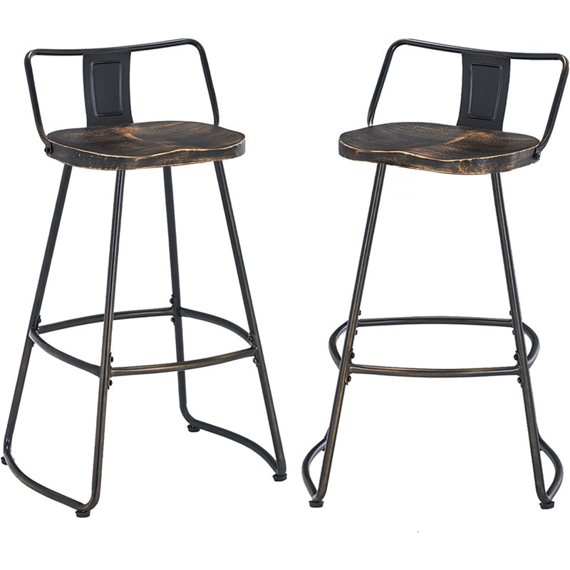 Stellan Swivel Stool with Metal Frame Seat Height: Bar Stool (30" Seat Height)