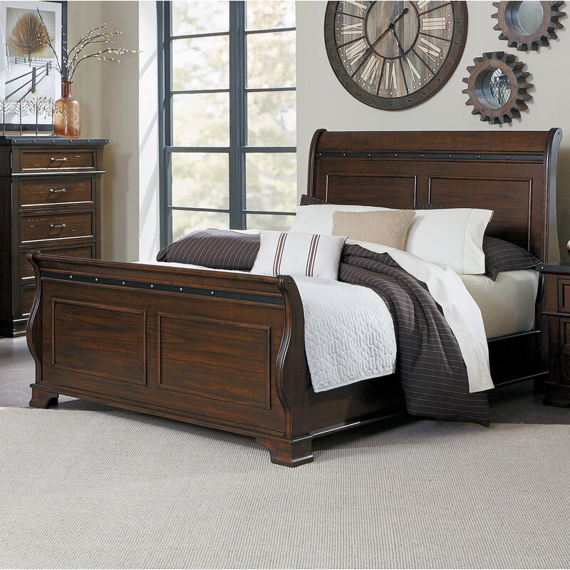 Millwood Pines Donnelly Solid Wood Sleigh Bed \u0026 Reviews | Wayfair