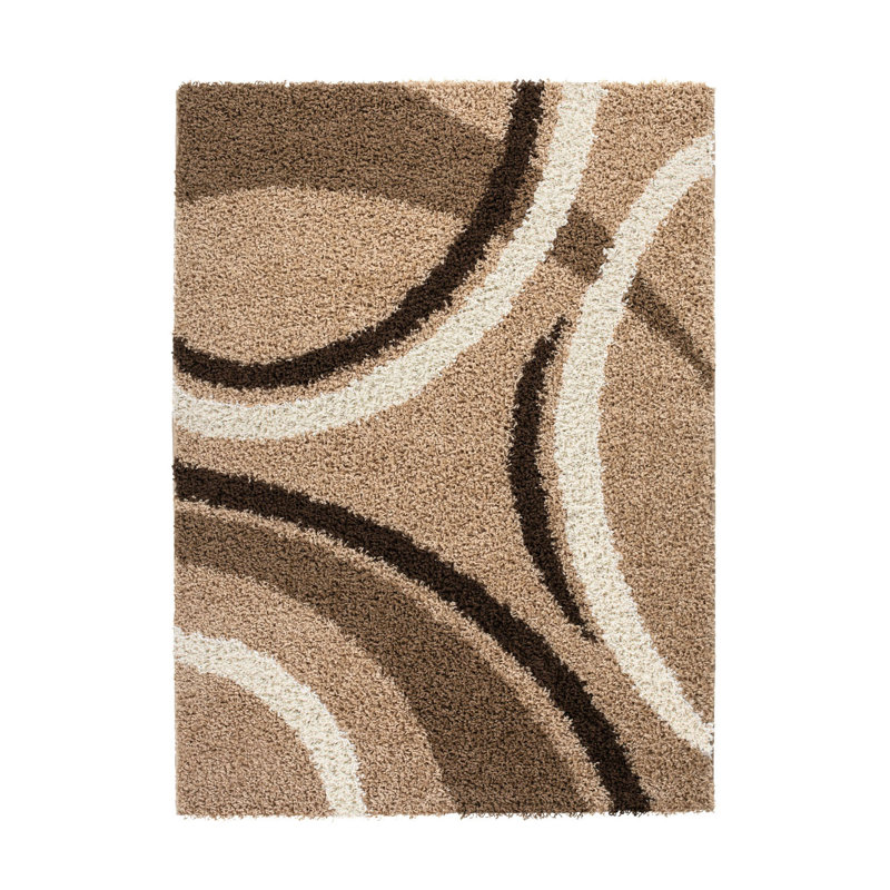17 Stories Shaggy Teppich Abri Muster In Beige Wayfair De