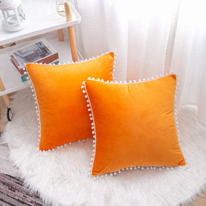 Home Decor Set of 4 Decorative Throw Pillow Covers 18x18 inch Yellow Dereky Throw Pillow Cushion Case Decor for Farmhouse Home Couch Sofa Bed