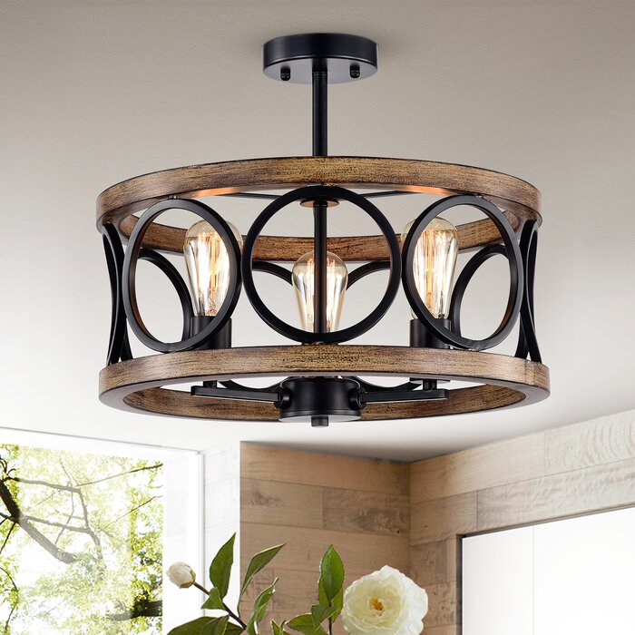 Vasbinder 3 Light Semi Flush Mount