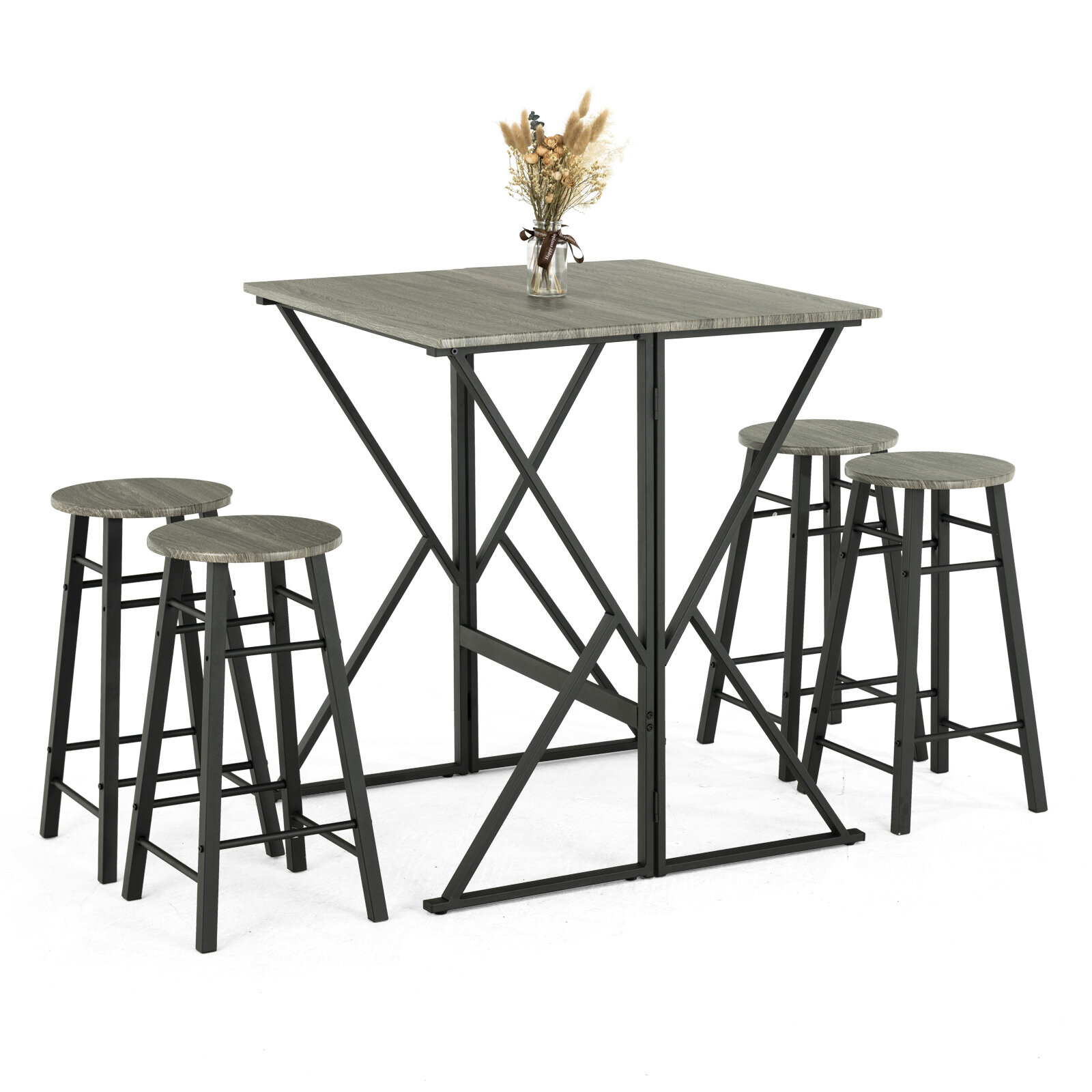 Amazon Com Bonnlo 3 Piece Counter Height Table Set Kitchen Bar