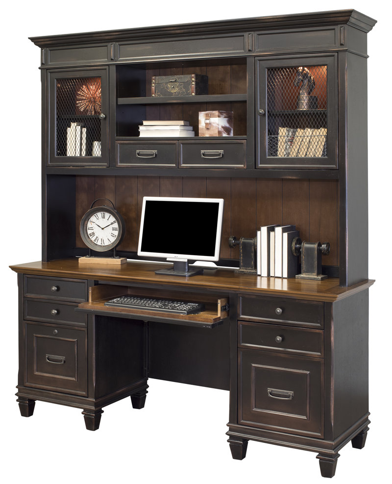 Django 49" H x 70.5" W Desk Hutch Finish: Black/Brown