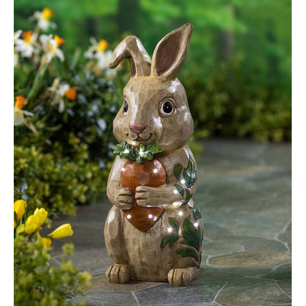 Bunny Rabbit Hop To It Hare Statue Spring Garden Sculpture 