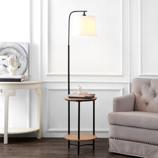 floor lamp behind end table