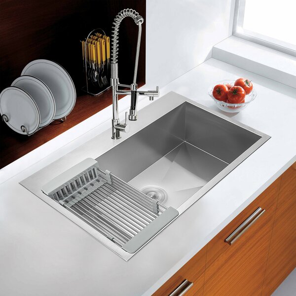 AKDY Drop-In Kitchen Sink with Basket Strainer & Reviews ...