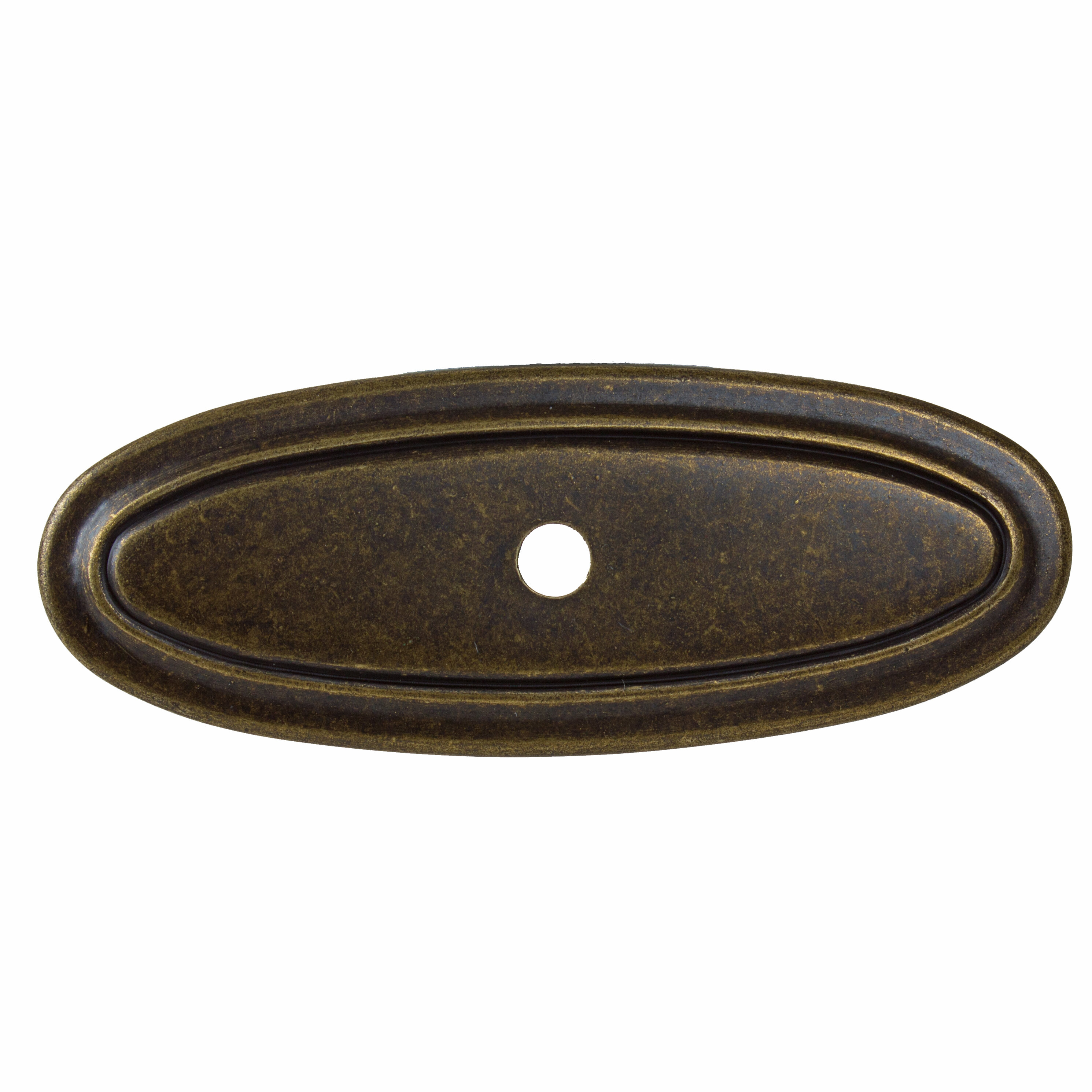 Gliderite Hardware Thin Oblong Ring Cabinet Knob Backplate