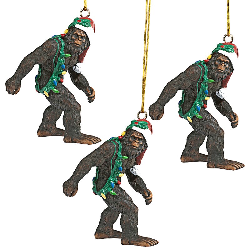 Bigfoot, the Holiday Yeti Holiday Shaped Ornament (Set of 3)