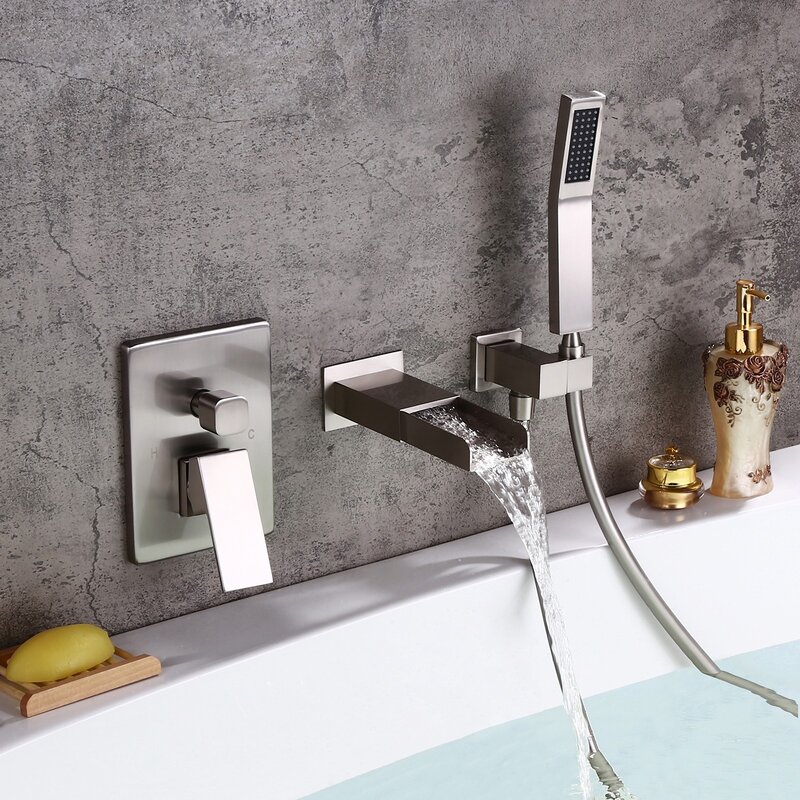 Single Handle Wall Mounted Tub Spout with Handshower