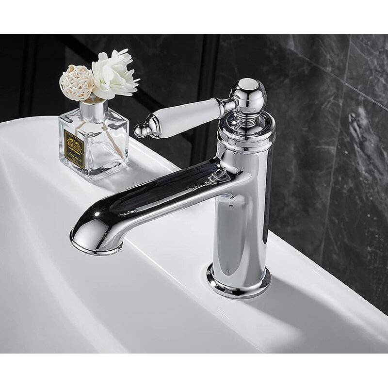Bathroom Faucet, Single Hole Bathroom Sink Faucet, Ceramic Single Handle Bathroom Vanity Faucet