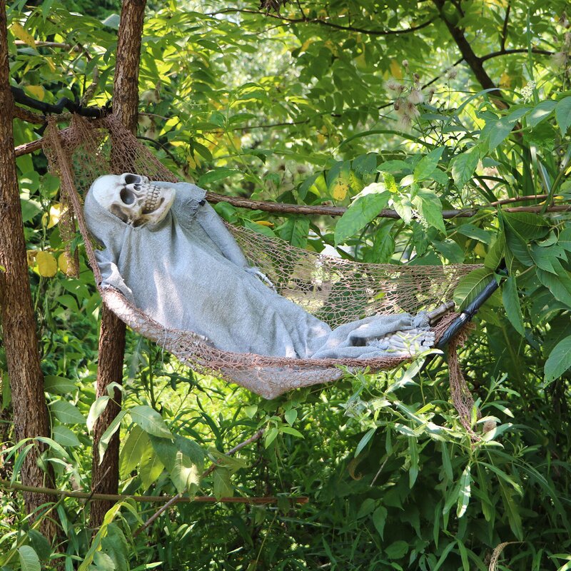 Skeleton In Hammock Poseable Sleepless Figurine