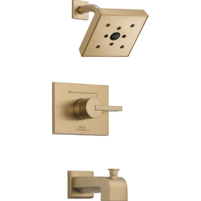 Vero Diverter Tub and Shower Faucet Trim with Lever Handle and Monitor