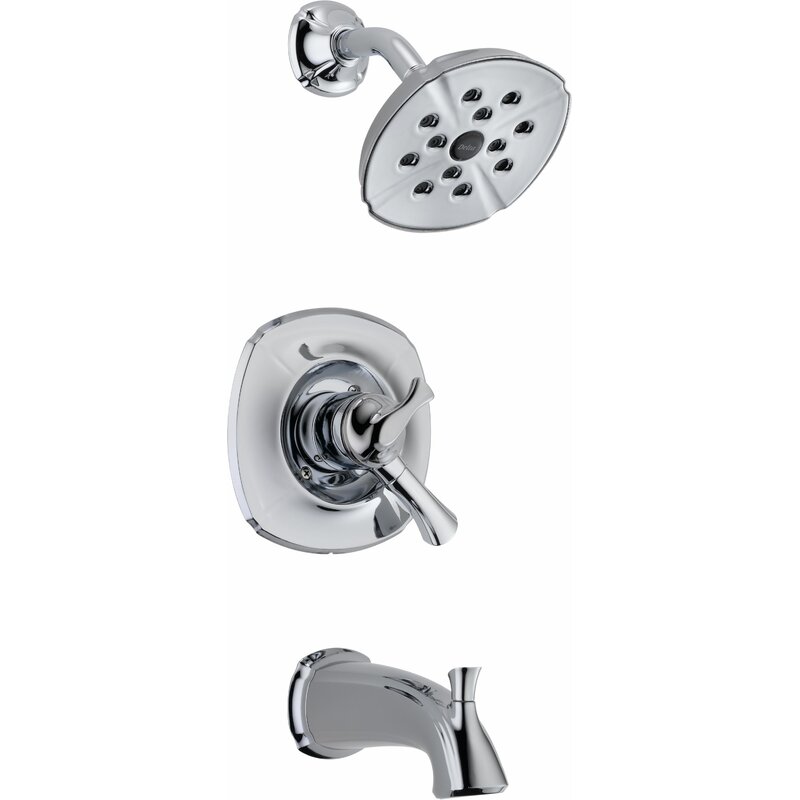 Addison Pressure Balance Diverter Tub and Shower Faucet Trim with Lever Handles and Monitor