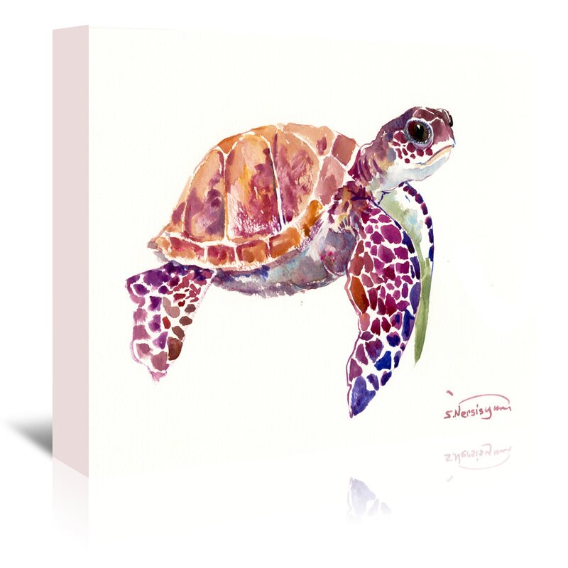 Sea Turtle by Suren Nersisyan - Wrapped Canvas Painting