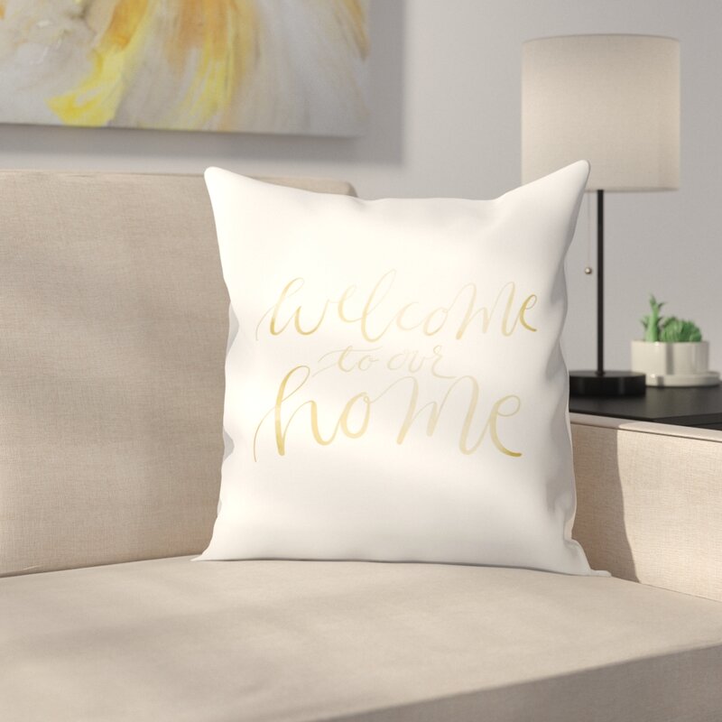 Jetty Printables Welcome to Our Home Typography Throw Pillow