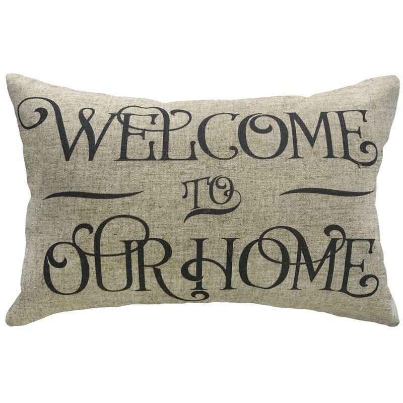 Raley Welcome to Our Home Linen Lumbar Pillow