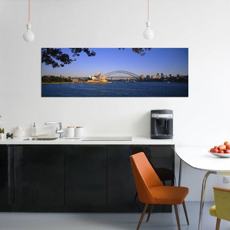 Distant View Of Sydney Harbour Bridge & Sydney Opera House, Sydney, New South Wales, Australia by Panoramic Images - Wrapped Canvas Panoramic Gallery-Wrapped Canvas Giclée