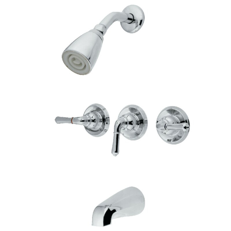 Magellan Water Saving 3-Handle Tub and Shower Faucet with Rough-in Valve, Trim, and Diverter