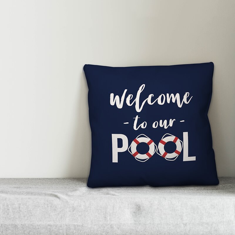 Lomas Welcome to Our Pool Life Savers Indoor/Outdoor Throw Pillow