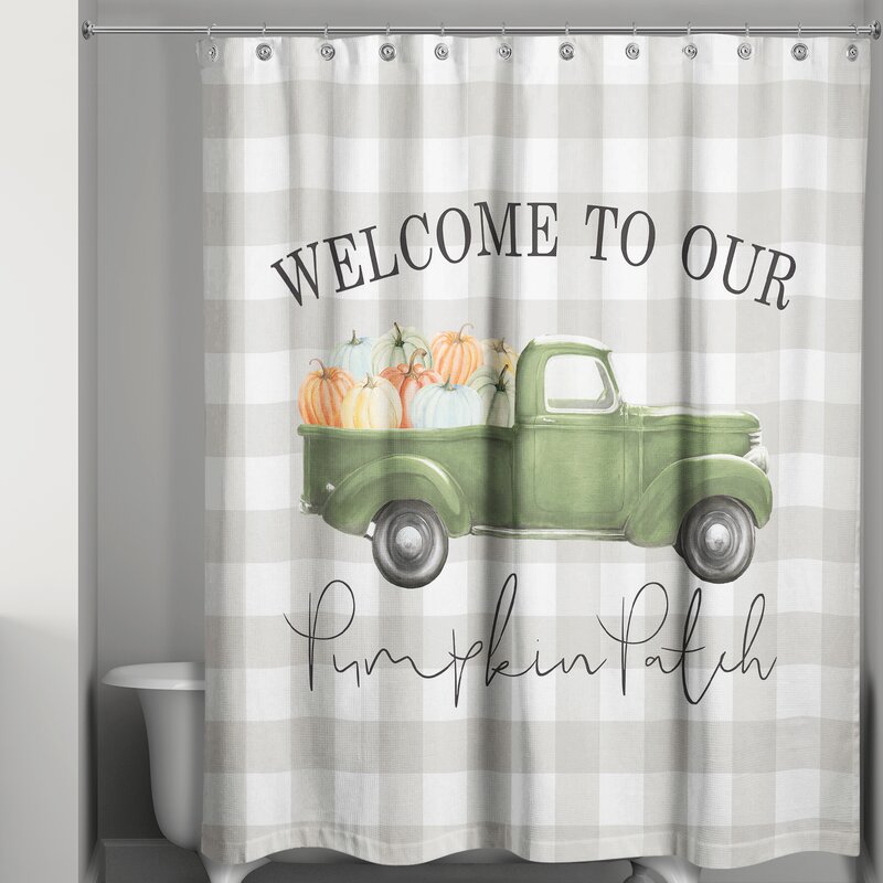 Shiey Welcome to Our Pumpkin Patch Single Shower Curtain