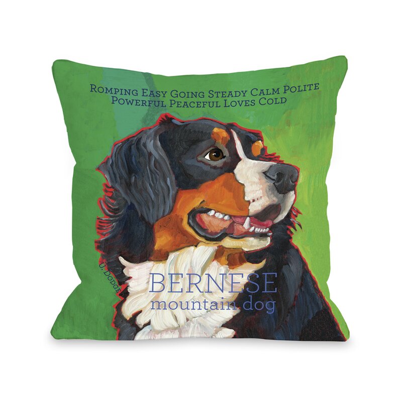 Kaelan Bernese Mountain Dog Throw Pillow